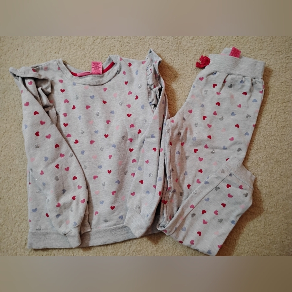 VGUC Isaac Mizrahi Kids Jogging Set with Heart Design - Sz 10-12